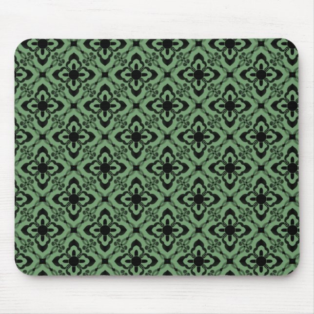 Alfombrilla De Ratón Simplemente deslumbrante Damask Mousepad, verde (Frente)