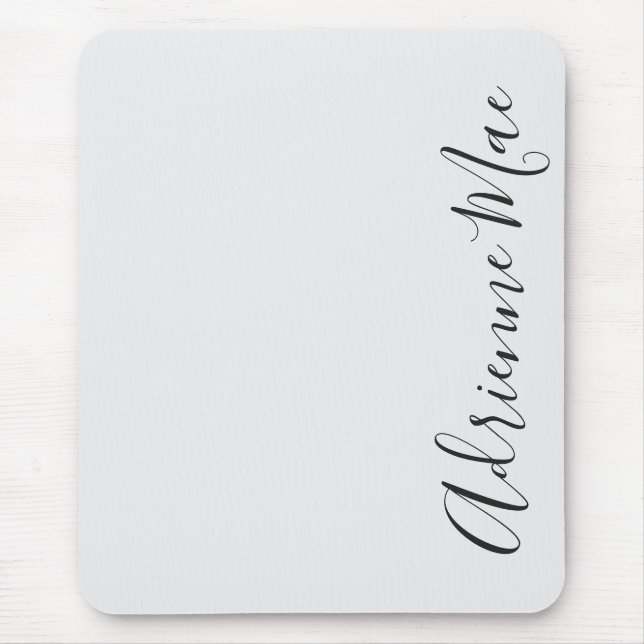 Alfombrilla De Ratón Simplemente elegante plata blanca personalizada (Frente)