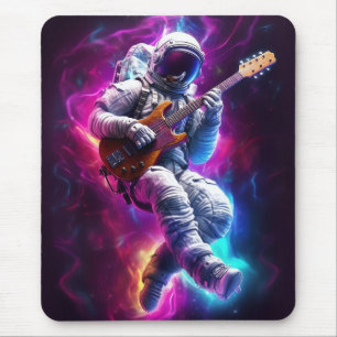 Alfombrilla De Ratón Sinfonía del vacío   Astronauta Neon Cyberpunk