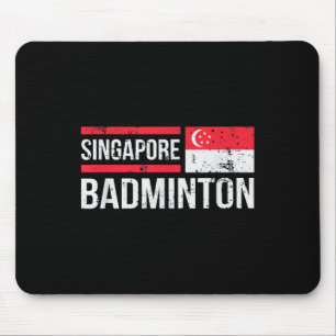 Alfombrilla De Ratón Singapur Bandera de Badminton Raca deportiva Birdi