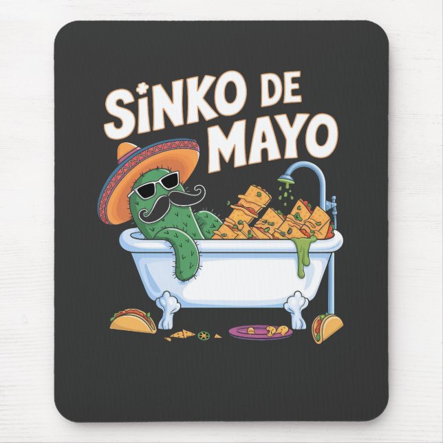 Alfombrilla De Ratón Sinko de Mayo Cinco De Mayo Cactus Funny (Frente)