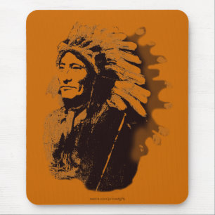 Alfombrilla De Ratón Sioux Chieftain Nativo Estadounidense Gift Mousepa