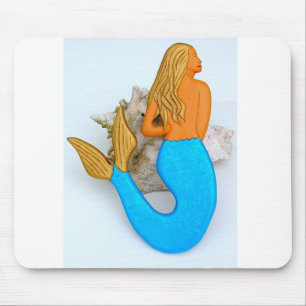 Alfombrilla De Ratón sirena de cola azul