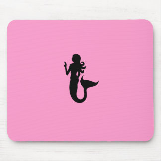 Alfombrilla De Ratón Sirena de Glow_Black-on-Pink del océano