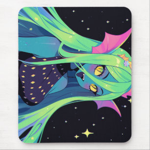 Alfombrilla De Ratón Sirena de neón celestial — Vibes sirenas cósmicas