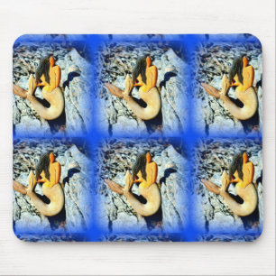 Alfombrilla De Ratón sirena de pelo negro