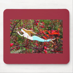 Alfombrilla De Ratón sirena dorada roja