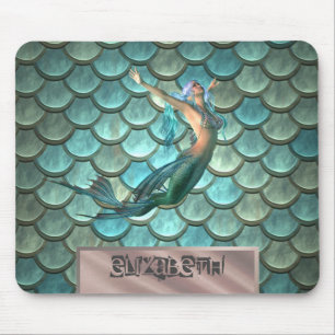 Alfombrilla De Ratón Sirena En Las Escalas De La Cola De La Sirena