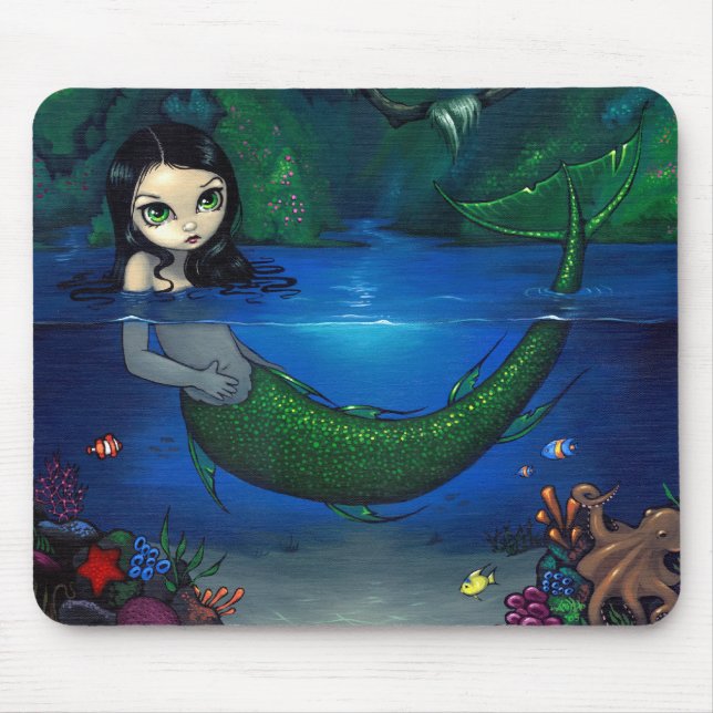Alfombrilla De Ratón "Sirena en su gruta" Mousepad (Frente)