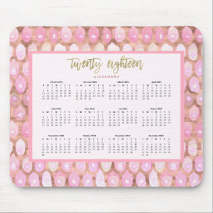 Alfombrilla De Ratón Sirena moderna  Calendario Glam Pink 2018