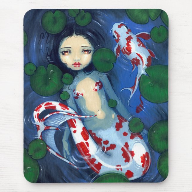 Alfombrilla De Ratón "Sirena" Mousepad de la charca de Koi (Frente)