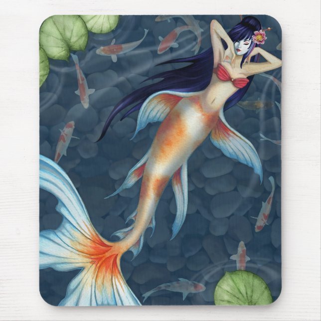 Alfombrilla De Ratón Sirena Mousepad del geisha de Koi (Frente)