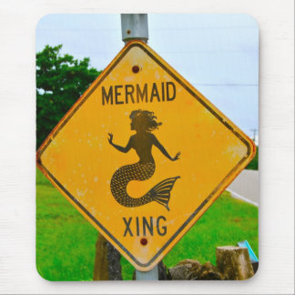 Alfombrilla De Ratón Sirena que cruza Roadsign
