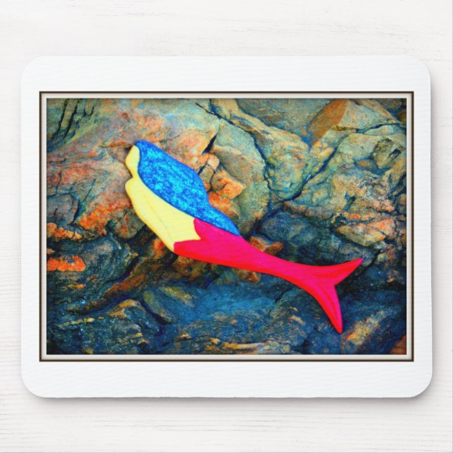 Alfombrilla De Ratón sirena roja y azul (Frente)