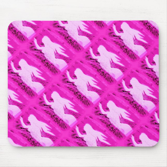 Alfombrilla De Ratón sirena rosa apuntando (Frente)