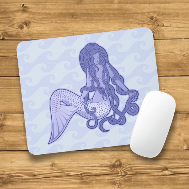 Alfombrilla De Ratón Sirena sentada azul (Subido por el creador)