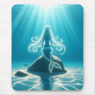 Alfombrilla De Ratón Sirena submarina iluminada con sol
