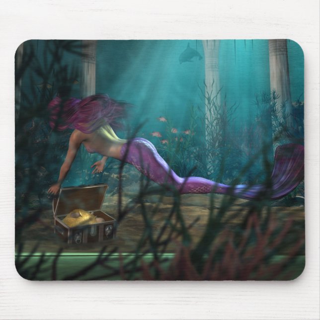 Alfombrilla De Ratón Sirena y tesoro - MOUSEPAD (Frente)