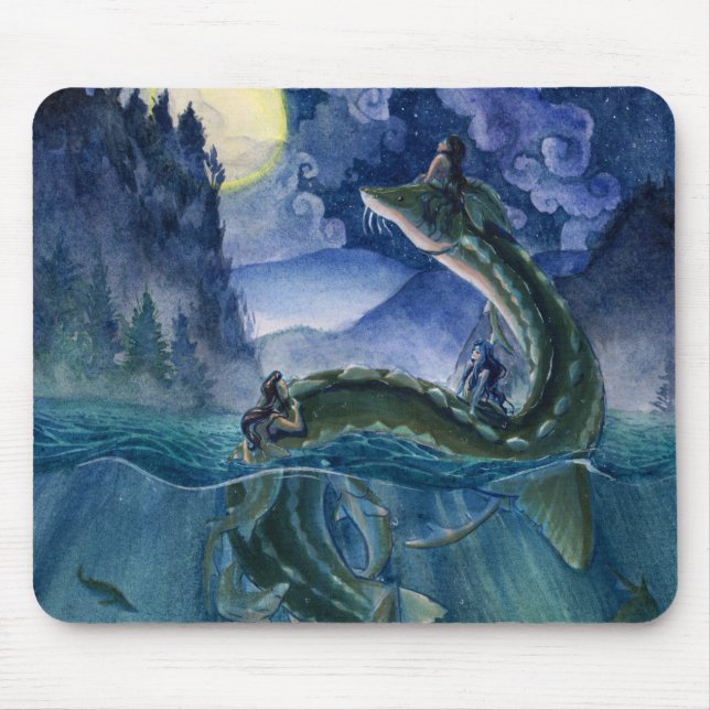 Alfombrilla De Ratón Sirenas y serpiente Mousepad del río (Frente)