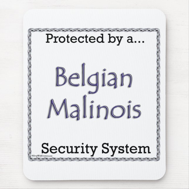 Alfombrilla De Ratón Sistema de seguridad belga de Malinois (Frente)