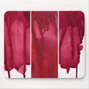 Alfombrilla De Ratón Sistema del extracto rojo de la acuarela pintado a