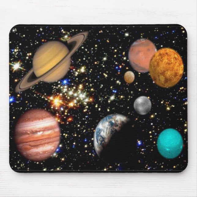 Alfombrilla De Ratón Sistema solar Planetas Mousepad (Frente)