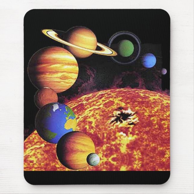 Alfombrilla De Ratón Sistema solar Planetas Mousepad (Frente)