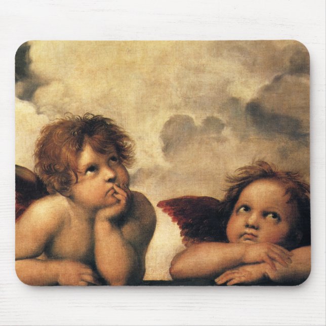 Alfombrilla De Ratón Sistine Madonna Angels por Raphael Sanzio (Frente)