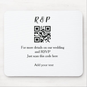 Alfombrilla De Ratón sitio web de boda rsvp q r código agregar nombre t