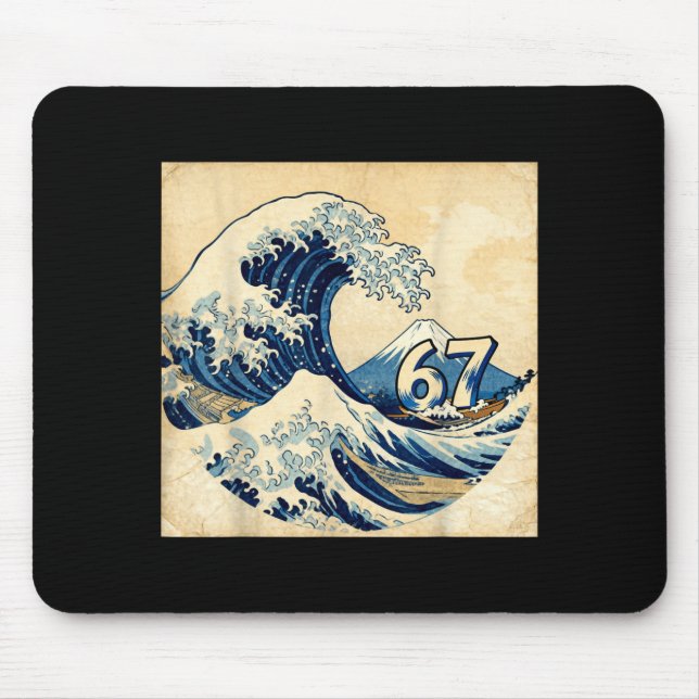 Alfombrilla De Ratón Six Seven 67 6-7 Japanese The Great Wave Off Kanag (Frente)