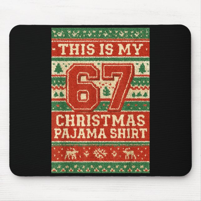 Alfombrilla De Ratón Six Seven 67 Meme 6 7 Holiday Christmas Pajamas Br (Frente)