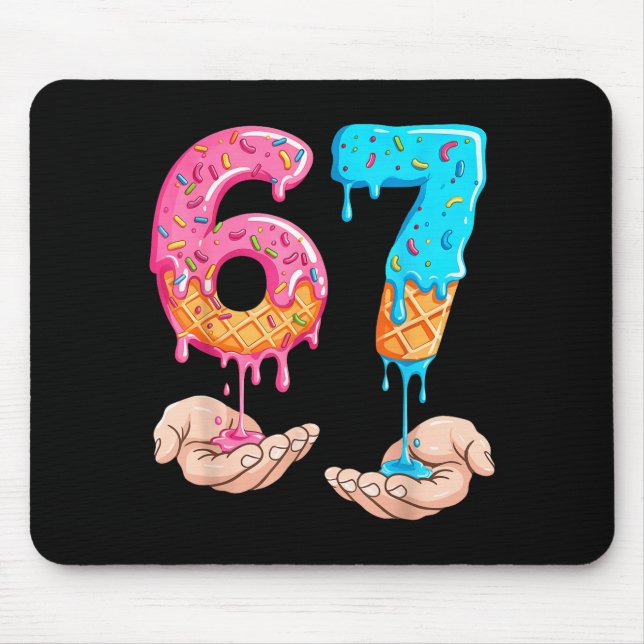 Alfombrilla De Ratón Six Seven 67 Meme Ice Cream Drip Funny  (Frente)