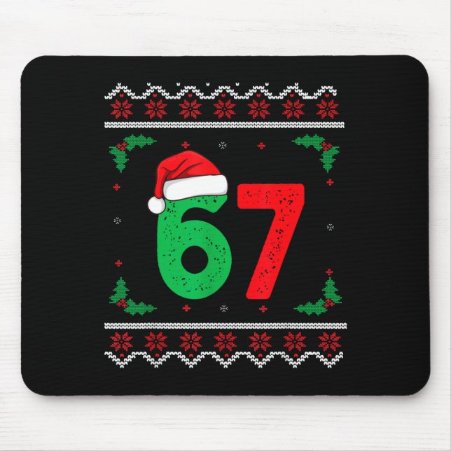 Alfombrilla De Ratón Six Seven Christmas 6 7 Ugly Christmas Sweater  (Frente)