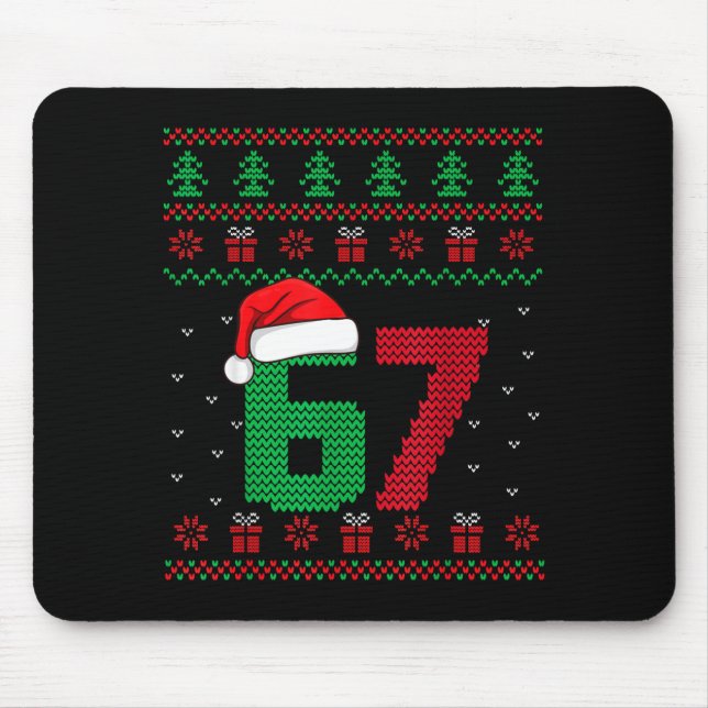 Alfombrilla De Ratón Six Seven Christmas 6 7 Ugly Christmas Sweater  (Frente)