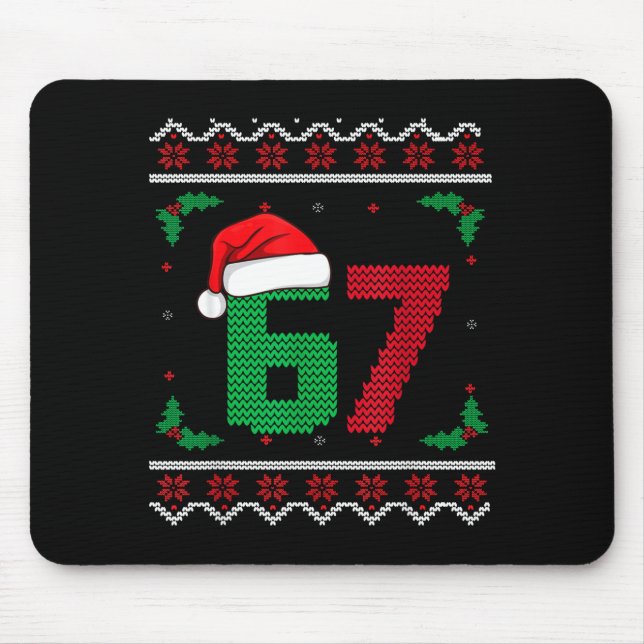 Alfombrilla De Ratón Six Seven Christmas 6 7 Ugly Christmas Sweater  (Frente)
