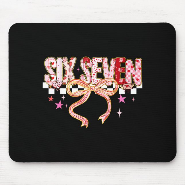Alfombrilla De Ratón Six Seven Coquette Bow Women Girl Funny Valentines (Frente)