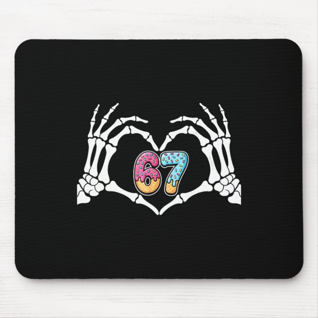 Alfombrilla De Ratón Six Seven Ice Cream Drip 67 Meme Skeleton Hands Si (Frente)