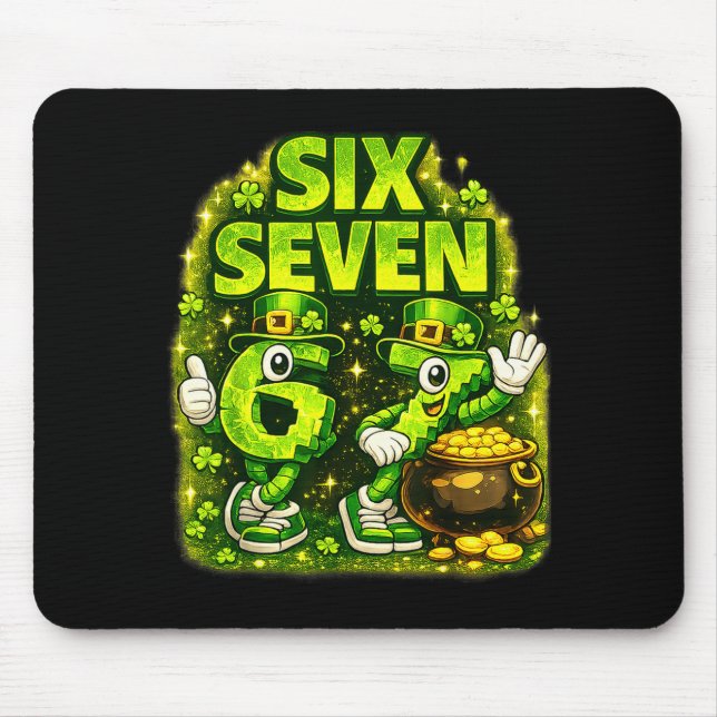 Alfombrilla De Ratón Six seven lucky shamrock 67 st patricks day boy (Frente)