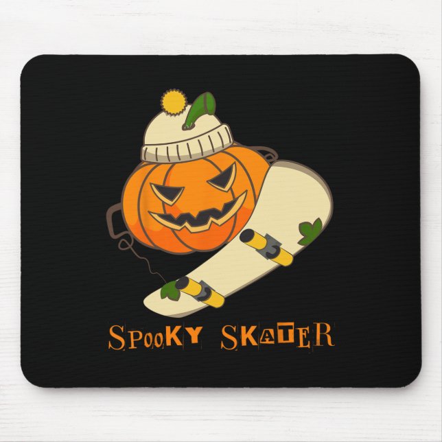Alfombrilla De Ratón Skateboard de calabaza Halloween Disstume divertid (Frente)