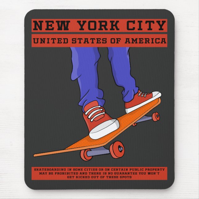 Alfombrilla De Ratón Skateboard Guay de Nueva York (Frente)