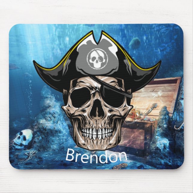 Alfombrilla De Ratón Skateboard Sea Pirate Skull Mouse Pad (Frente)