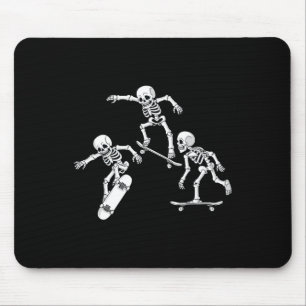 Alfombrilla De Ratón Skateboarding Skeletons Halloween Skater Niños