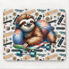 Alfombrilla De Ratón Skateboarding Sloth Mousepad