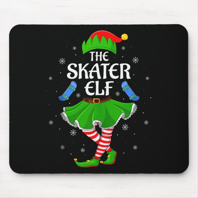 Alfombrilla De Ratón Skater Elf Christmas Family Girls Women Elf Squad  (Frente)