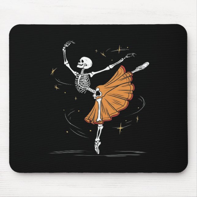 Alfombrilla De Ratón Skeleton Ballerina Dance Halloween (Frente)