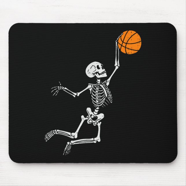 Alfombrilla De Ratón Skeleton Basketball Halloween Costume masculino Te (Frente)