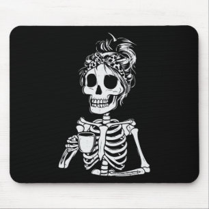 Alfombrilla De Ratón Skeleton Bebe Café Calavera Graciosa Mujer Hallowe