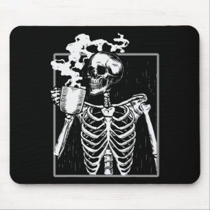 Alfombrilla De Ratón Skeleton Beber café Gracioso Cráneo Hombres Hombre