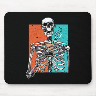 Alfombrilla De Ratón Skeleton Beber café Lover Fun Halloween Skull