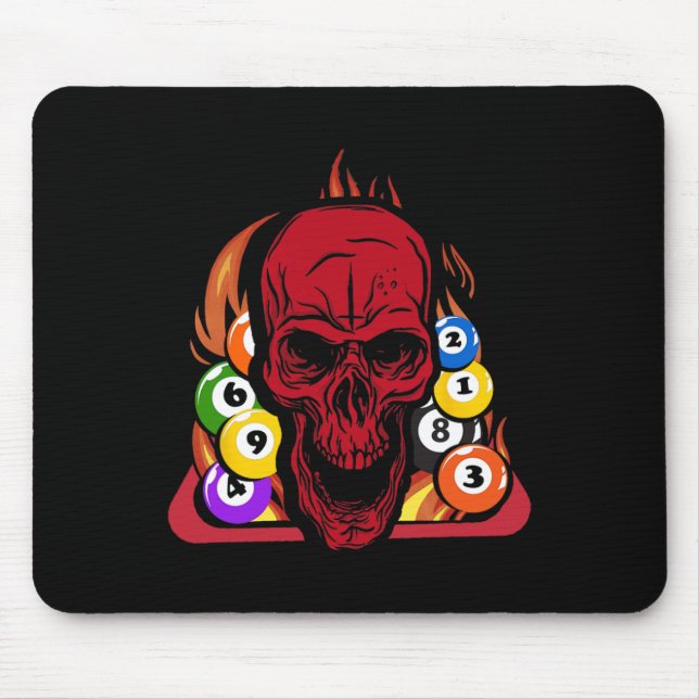 Alfombrilla De Ratón Skeleton Billiard Player Snooker Pool Billiard Rac (Frente)